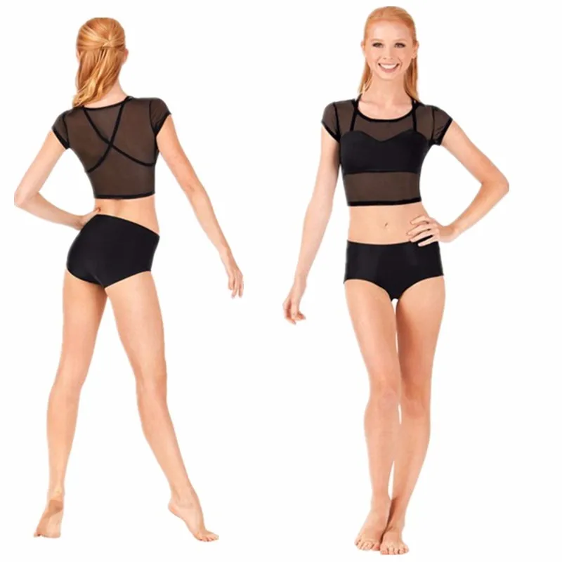Женские шорты для танцев ICOSTUMES Cheer Brief черный джаз спандекс лайкра балет