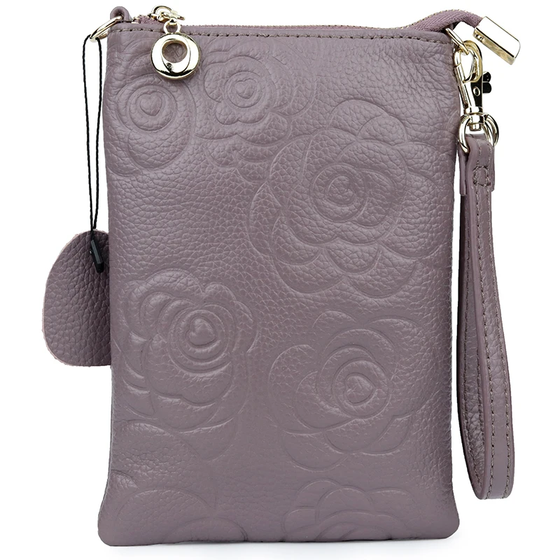 Роскошный женский кошелек для монет с Цветочным Тиснением дизайнерский Дамский