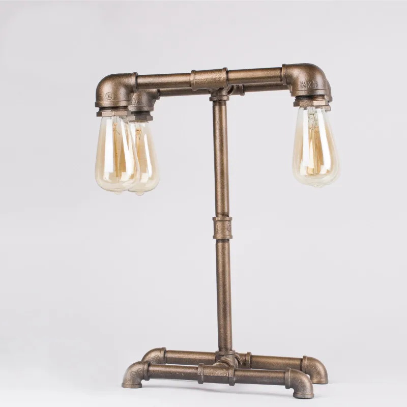 Лофт американский промышленный стиль индивидуальная труба настольная лампа