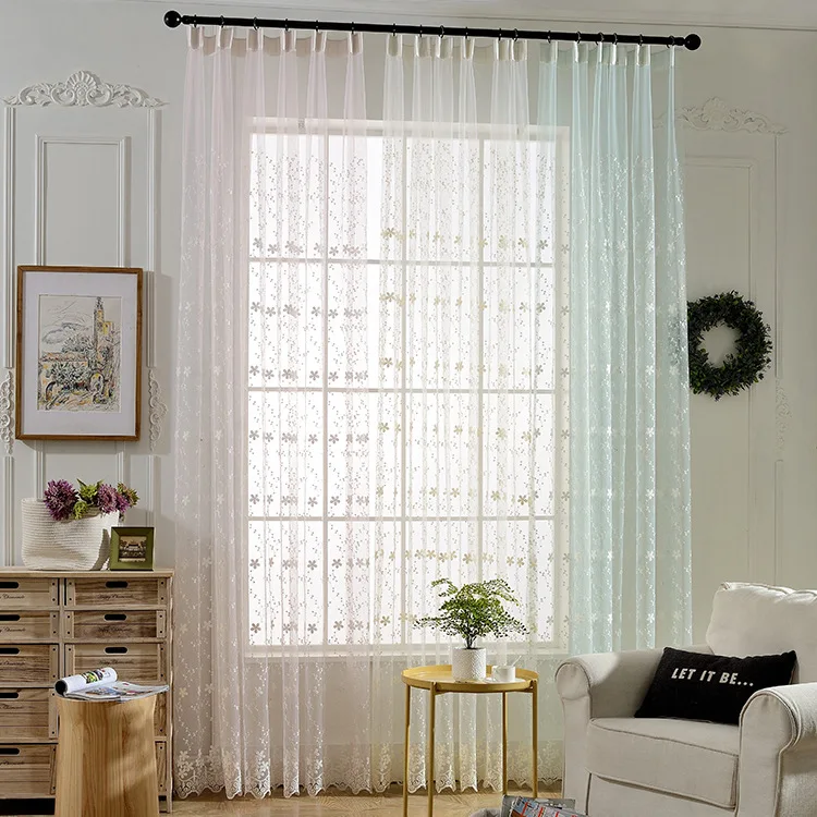 Zhh пастырской Стиль вышитые ткани марли вуали с вышивкой Шторы Спальня изучения