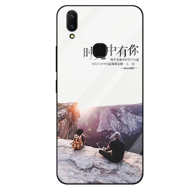 Чехол для vivo Y85 закаленное стекло со звёздным небом и тонкий Твердый чехол из ТПУ