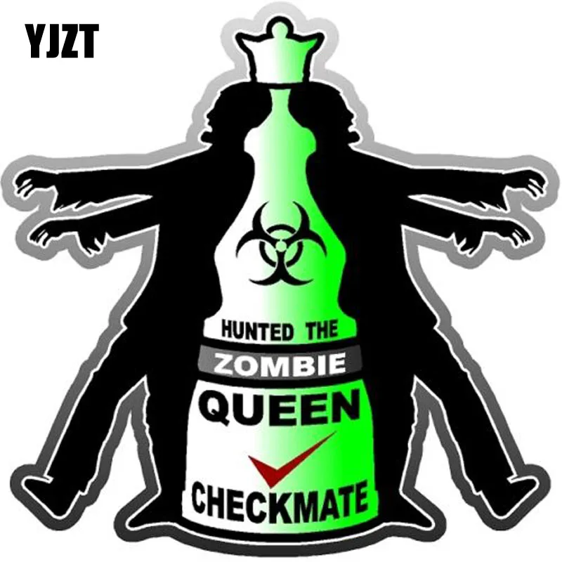 YJZT 15x15 см зомби ШАХМАТНАЯ КОРОЛЕВА Checkmate наклейка вспышка ретро светоотражающие