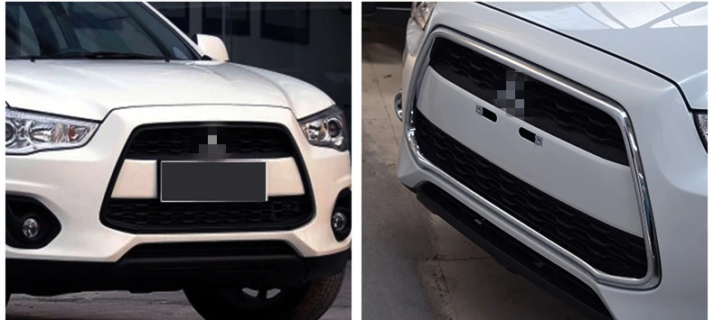 Для Mitsubishi ASX 2013- ABS Хромированная передняя решетка бампера двигателя верхняя Центральная декоративная яркая рамка авто аксессуары