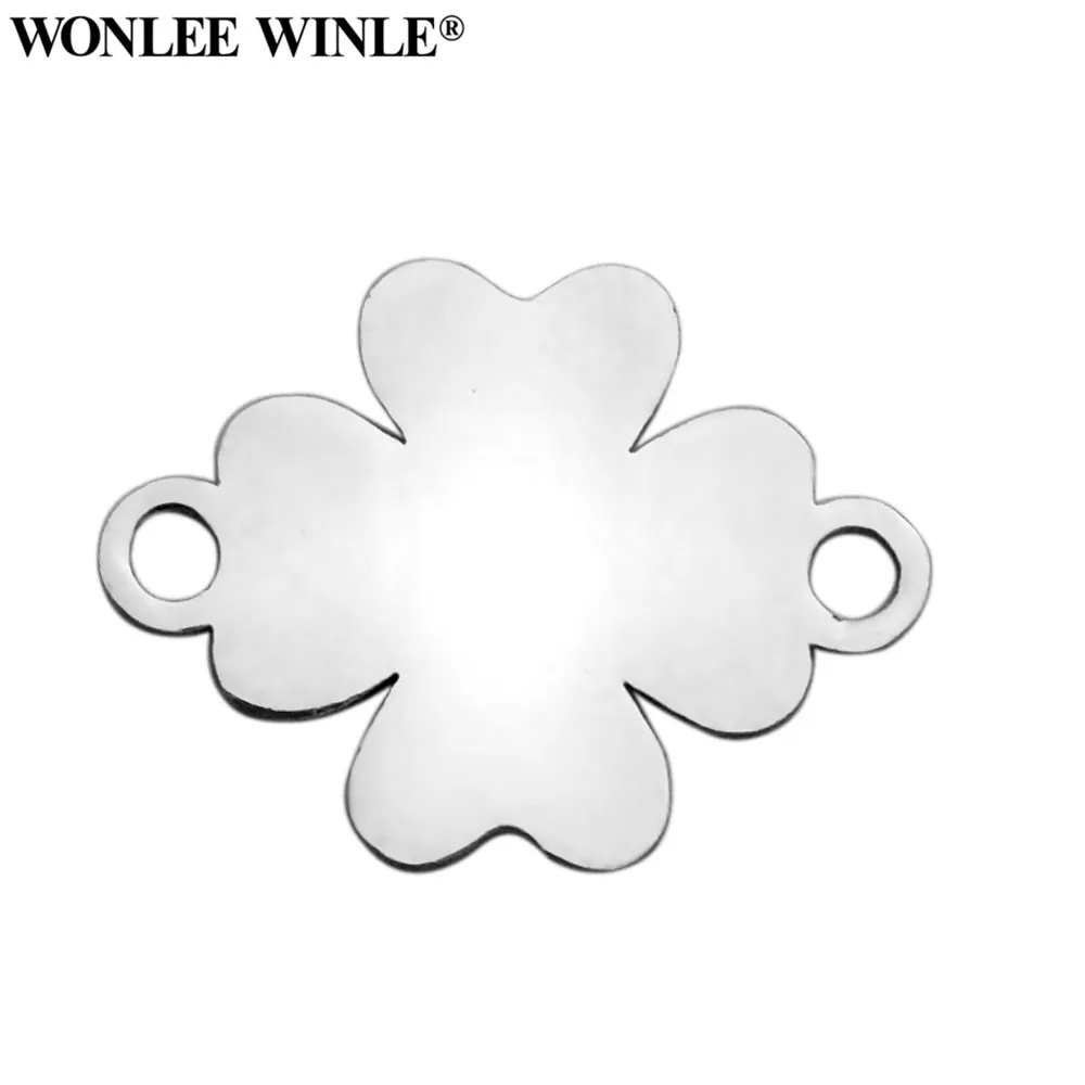 Wonlee Winle DIY 316 Нержавеющая сталь лазерной насечкой повезло четыре листа клевера