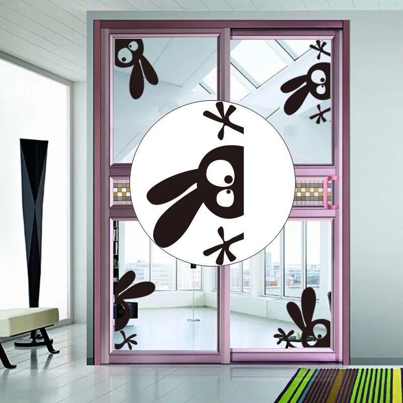 Новый 55x24 см Творческий Прекрасный мошенник кролика Стикер Стены Настенной