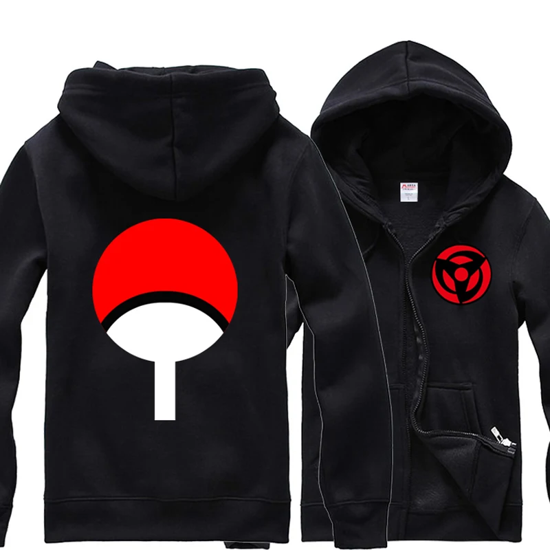 Мужская толстовка с капюшоном Hokage Uchiha Clan Obito Kakashi Sharingan флисовая и длинным рукавом