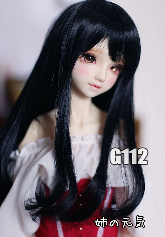 

BJD doll hair wigs black High-temperature wire uniform curly long wigs for 1/3 1/4 BJD DD SD MSD doll super soft hair