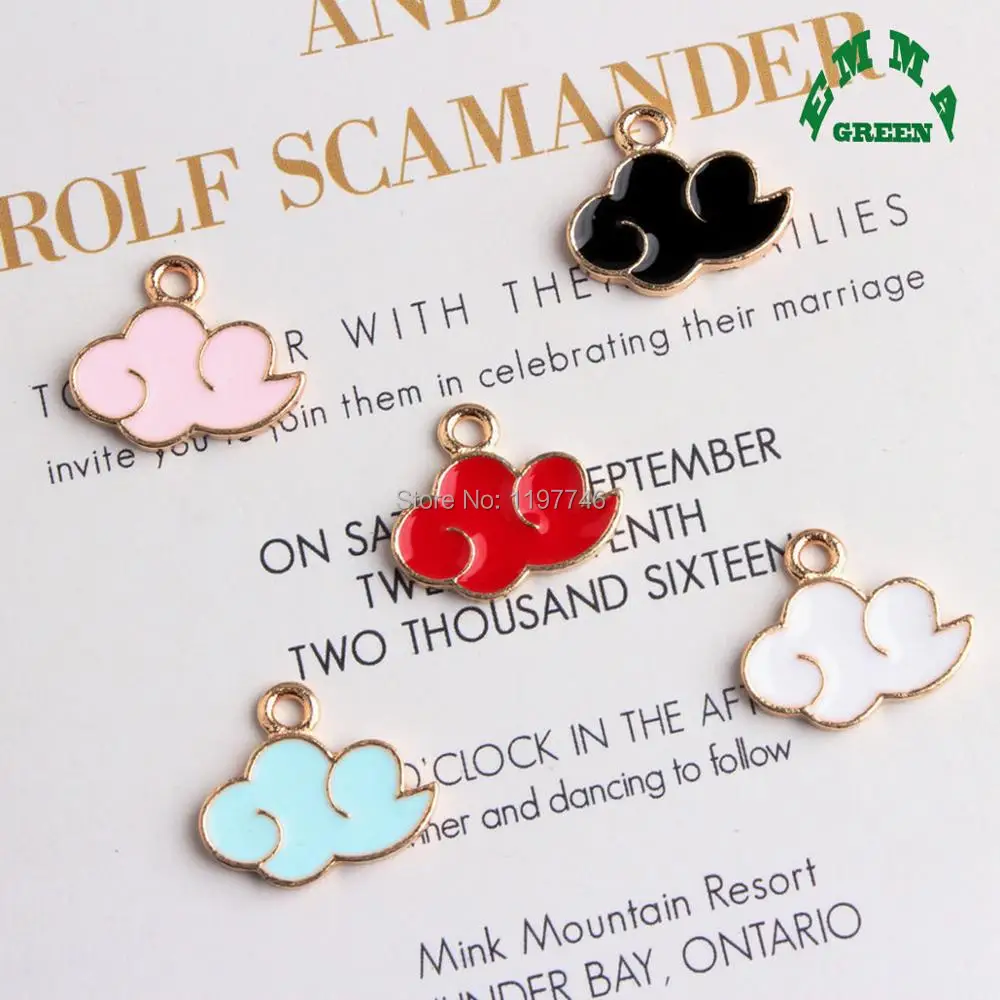 

Cloud Lovely Colorful Enamel Pendant Zinc Alloy Metal Charms 19x15mm 20pcs for DIY Bracelet Necklace Jewelry Making Findings