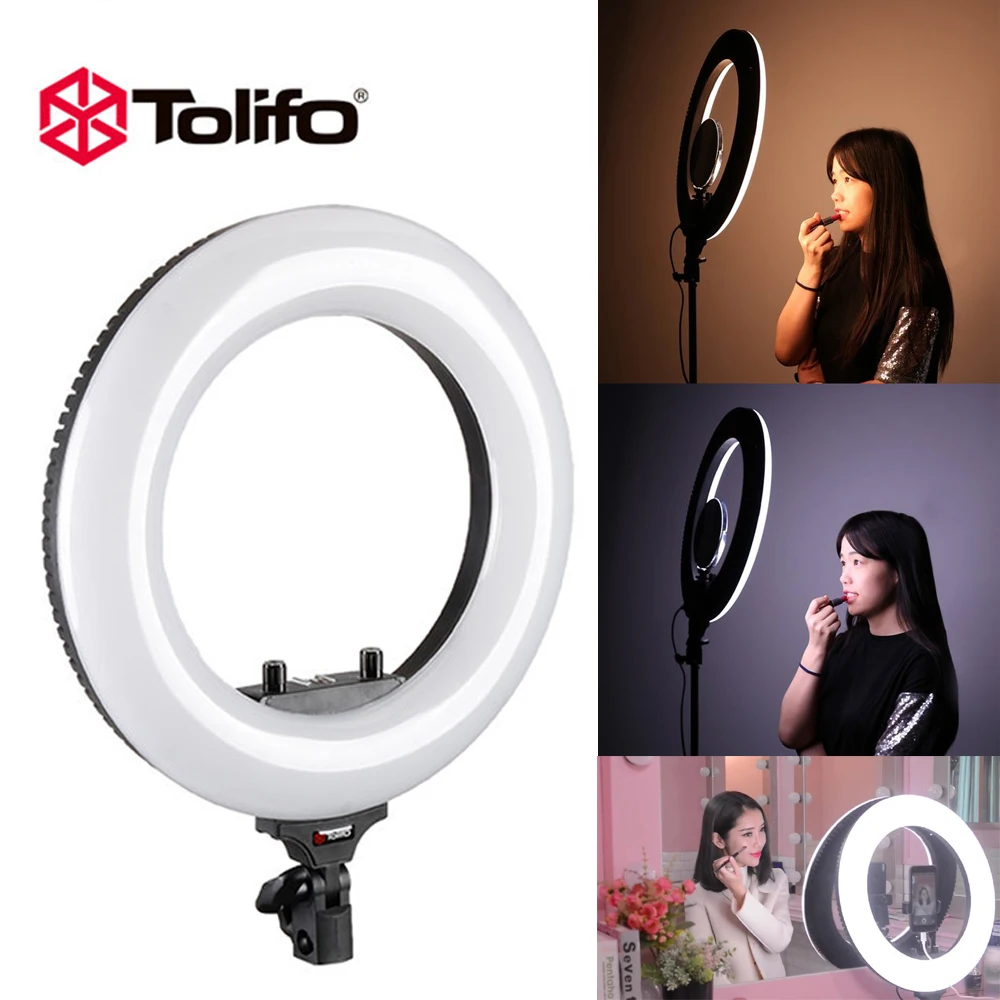 Кольцевой светодиодный светильник Tolifo 40 Вт 3200 5600 к|Фотографическое освещение| |