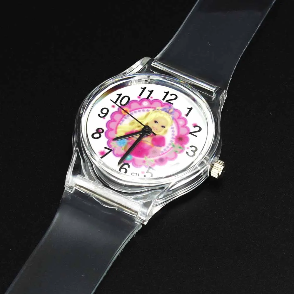 

Beautiful Princess Cartoon Kids Children Quartz Watch Jewelry Boy Girl Rubber Transparent Baby Birthday Gift Wrist Watches