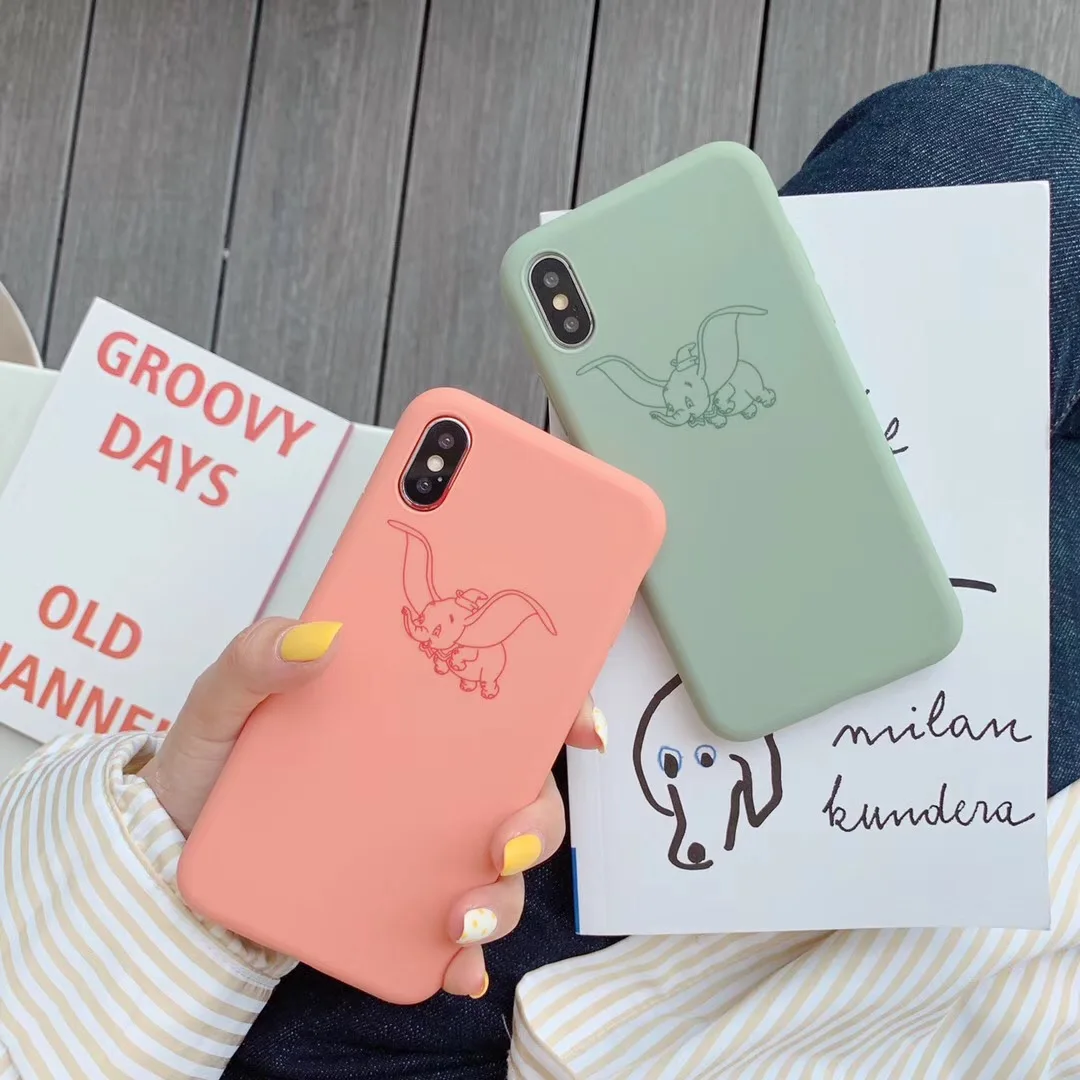 Чехол с изображением летящего слона для iphone Xs MAX XR X 6 6s 7 8 plus простой принт милый dumbo