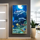 Подводный мир плакаты и принты настенный художественный холст пиантинг дельфин рыба Коралл картинки для гостиной куадро Декор без рамки