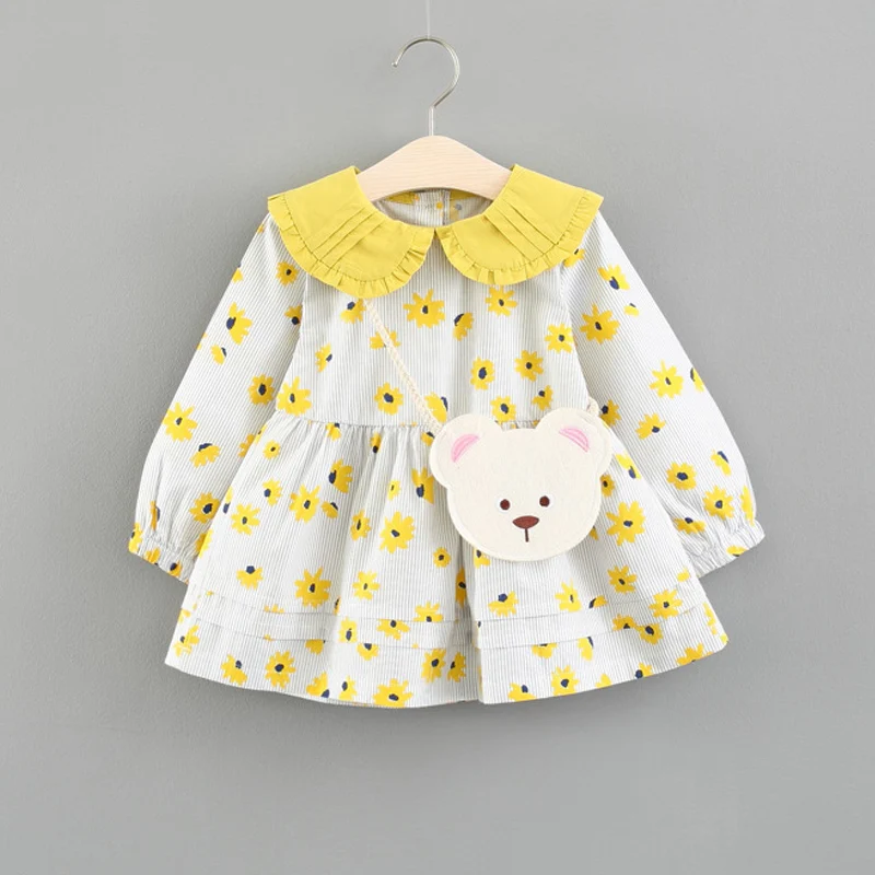 autumn Spring newborn Dress baby clothes Floral dress for girl clothing princess party Christmas Toddler dresses Shirt Tops 3T