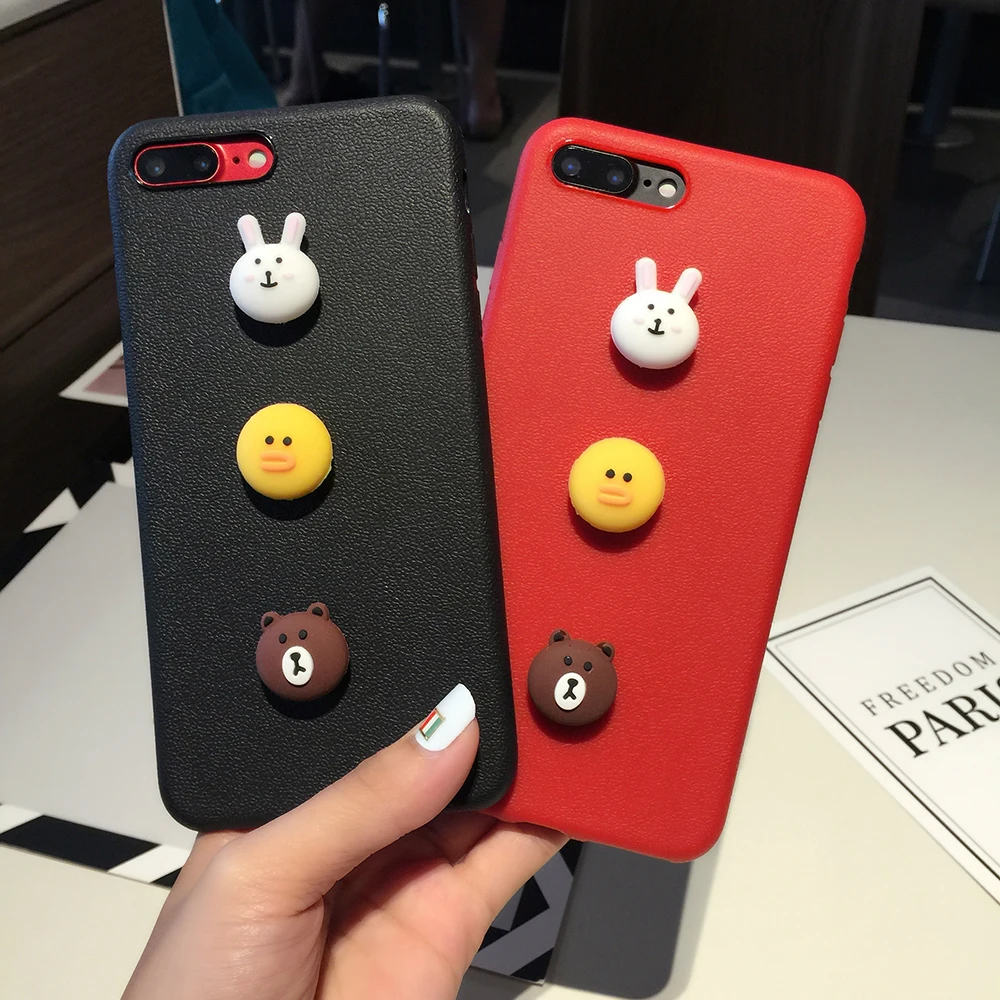 Eqvvol медведь утка Чехол для телефона с кроликом iphone X 8 7 6 S плюс Чехлы мультфильм