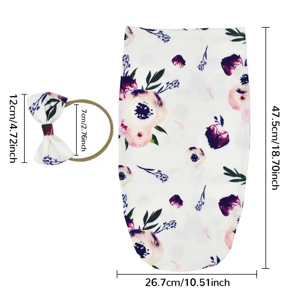 Пеленальный мешочек для новорожденных с подходящим бантом повязка на голову