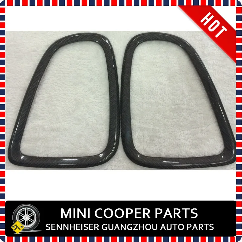 Для mini cooper 07-на черное углеродное волокно Стиль Защита от ультрафиолетовых лучей насадки для душа и крышка заднего фонаря для mini cooper R56 R57 R58 R59(4 шт./компл