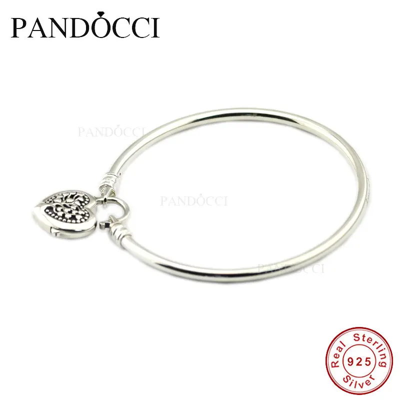 Bracelets &amp Bangles Real 925 Sterling Silver Jewelry Flourishing Heart Padlock Bangle Women DIY Fit Original Charm Beads | Украшения и