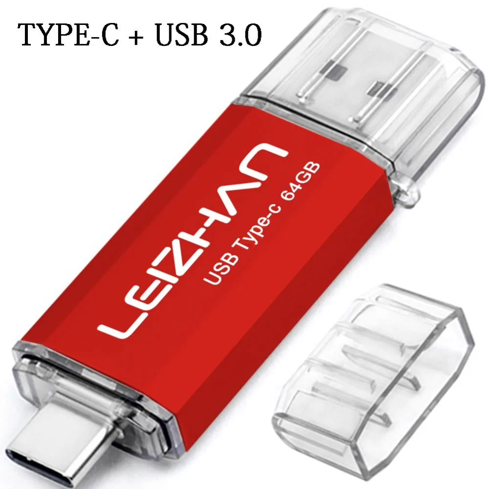 LEIZHAN TYPE-C карта памяти для сотового телефона 128 ГБ USB флеш-накопитель 32 Флешка 3 0 64