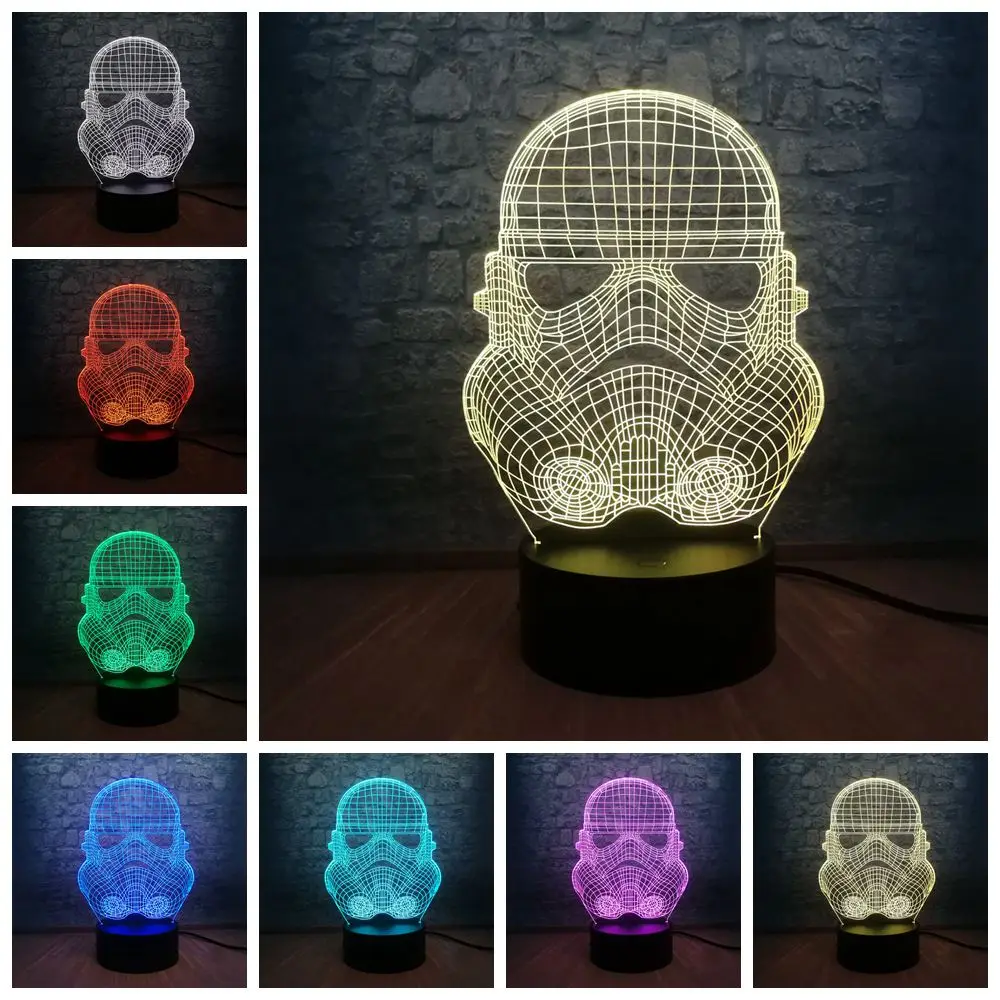 3D светодиодный светильник Звездные войны вентиляторы подарки USB лампа RGB 7 цветов