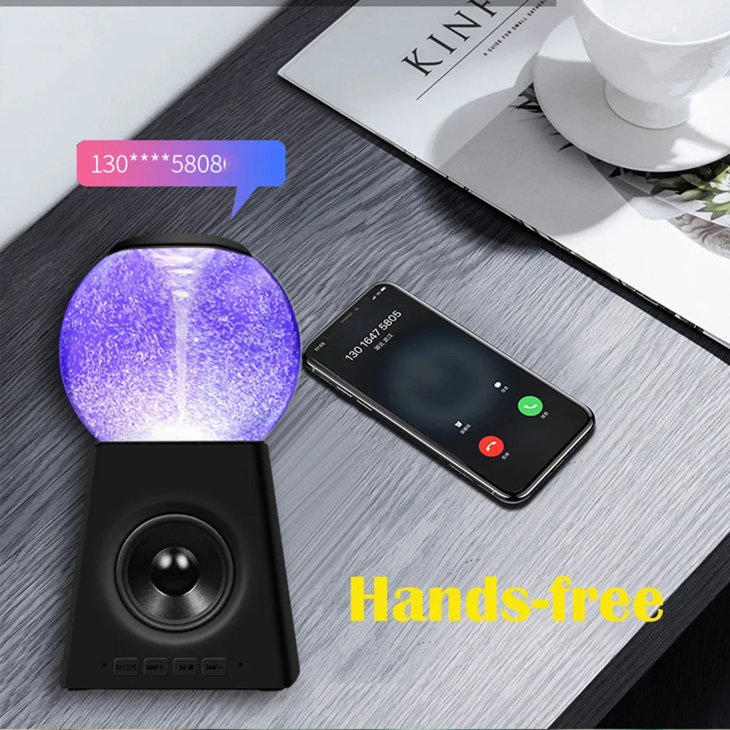 Портативный беспроводной bluetooth динамик для помещений и улицы со светодиодной