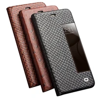 qialino genuine leather smart view flip window case for huawei ascend p10 cover for huawei p10 plus with sleep wake up function