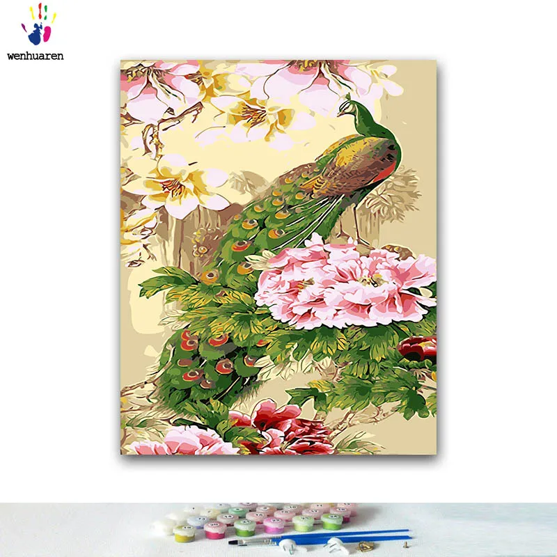 Paint by numbes художественная живопись по номерам цветные животные Дельфин черепаха слон лиса павлин ручной работы наполнение и цвет ing подарок - Цвет: 100260