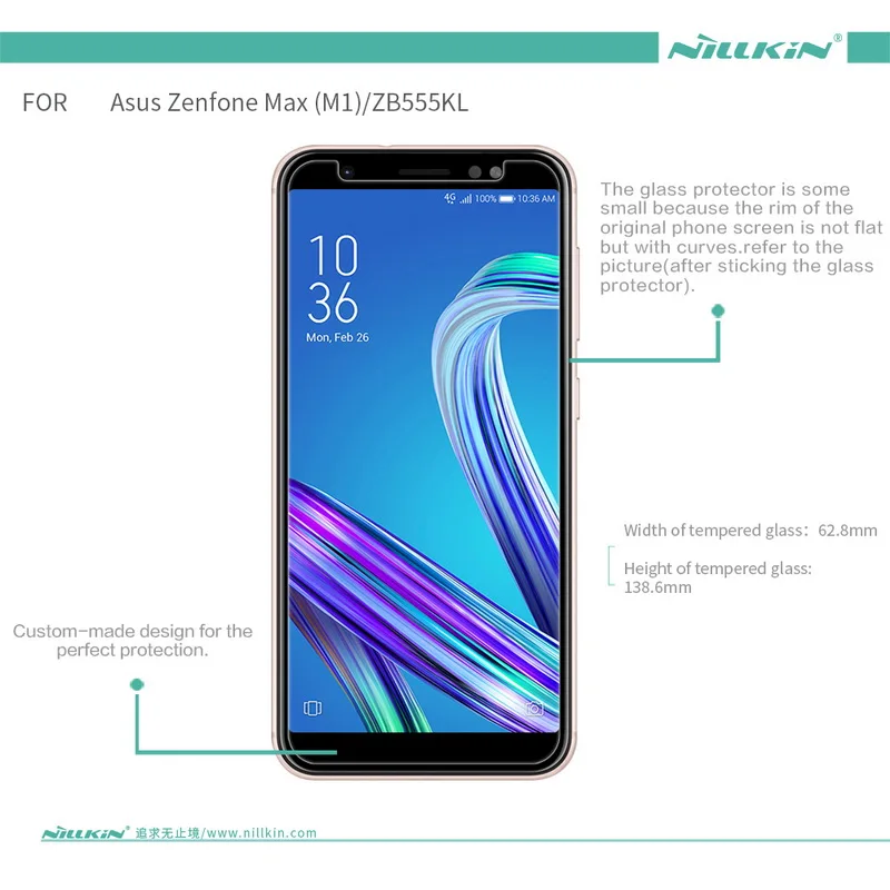 Для Asus Zenfone Max M1 ZB555KL закаленное стекло Nillkin Amazing H защитная пленка на переднюю