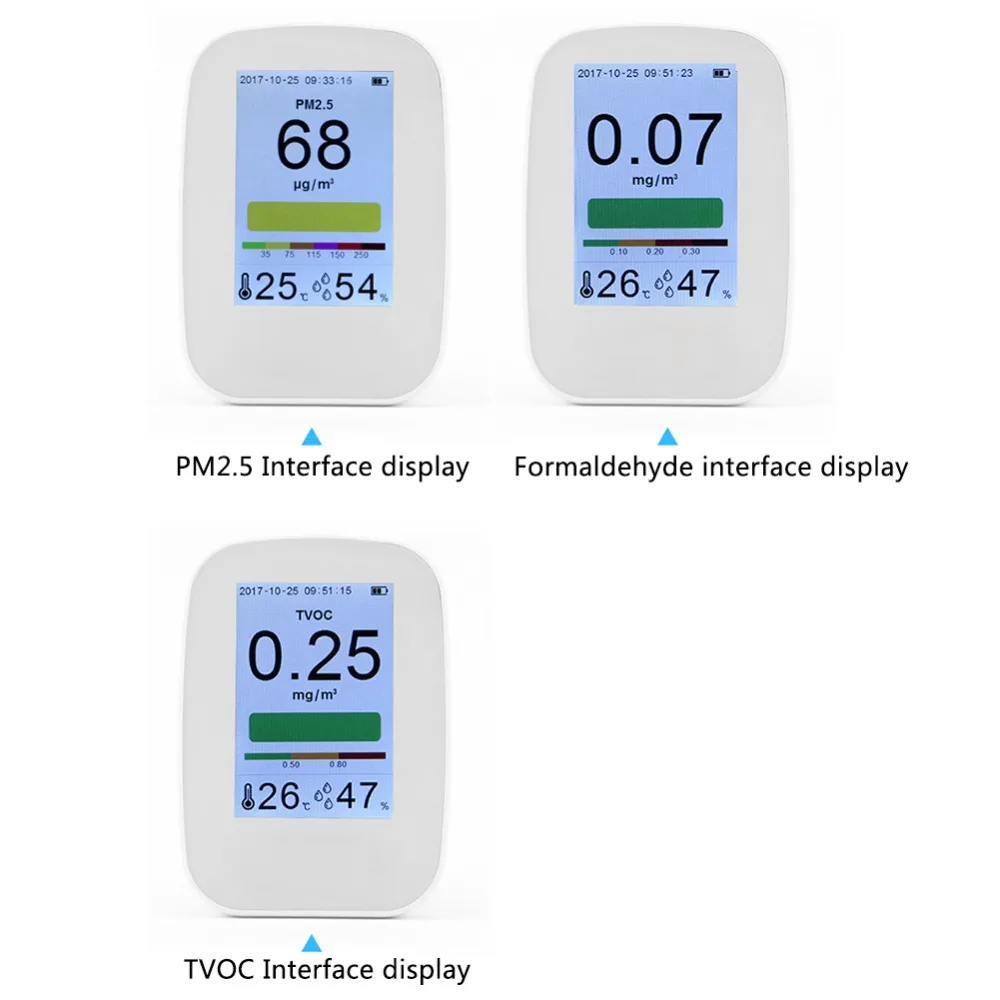Цифровой Внутренний/открытый PM2.5/TVOC тестер метр монитор качества воздуха детектор анализатор газа термометр гигрометр