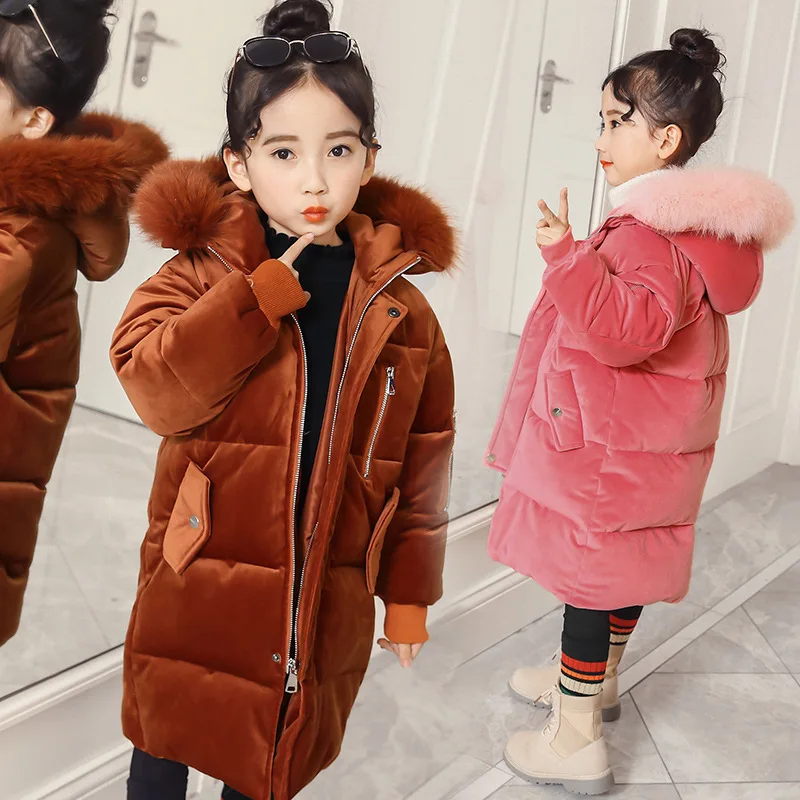 

Kindstraum 2018 New Children Thick Cotton Coats Winter Kids Fur Hooded Clothes Brand Velvet Pockets Wear for Girls,RC1707