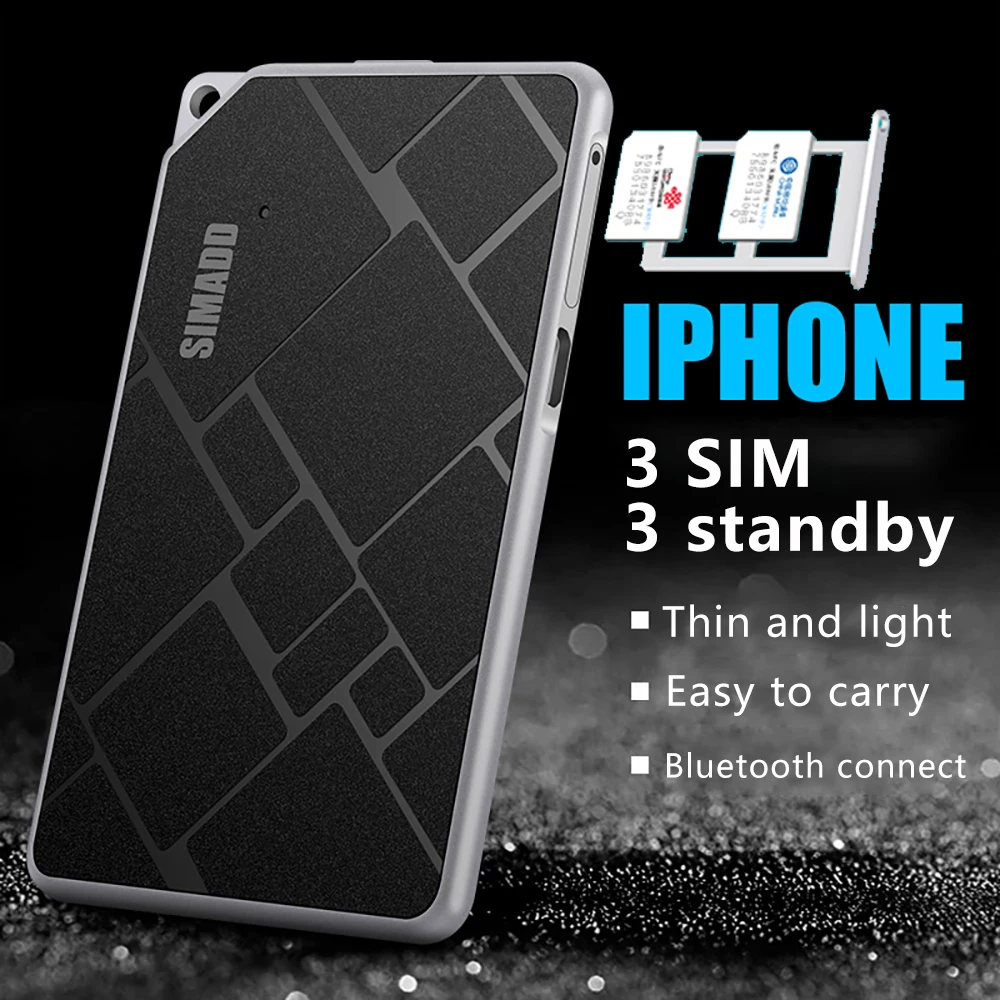 5pcs 3 Sim Standby Ultra-thin Metal Frame Adapter SIMplus&ampSIMADD K1 For iPhone5/6/7/8/X with Call SMS Functions on iOS 7-11.3 |
