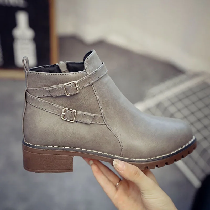 Женские ботильоны без шнуровки черные или серые однотонные ботинки из