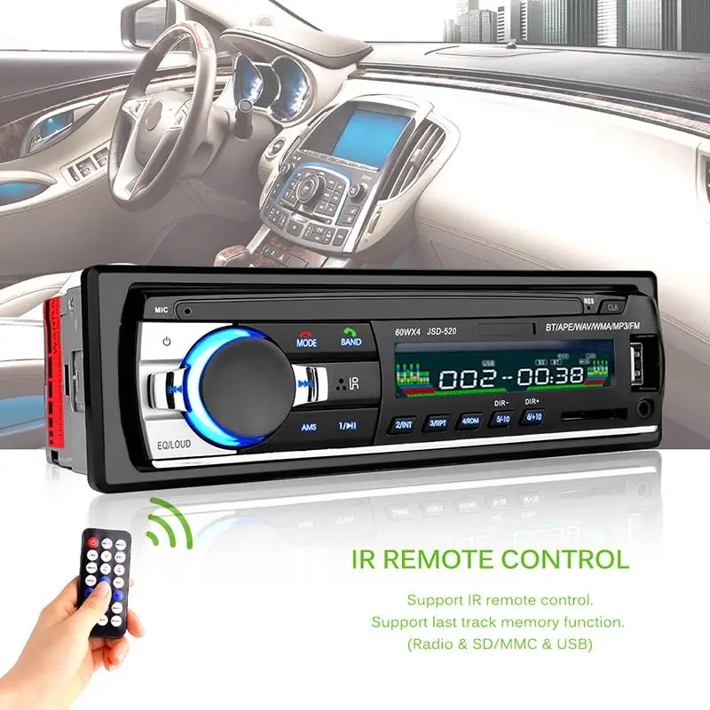 Автомобильный радиоприемник 12 В стерео система в приборной панели с Bluetooth FM Aux SD USB