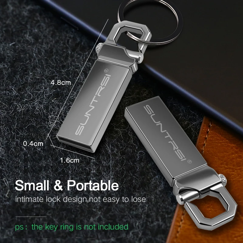 Suntrsi флеш диск USB 2 0 128 ГБ водонепроницаемая флешка 64 32 высокая скорость с разъемом
