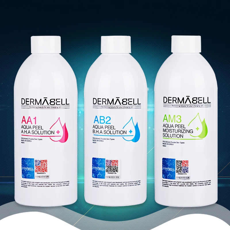 Очищающий раствор для лица DERMABELL Aqua AA1 AB2 AM3 400 мл в бутылке сыворотка Hydra нормальной