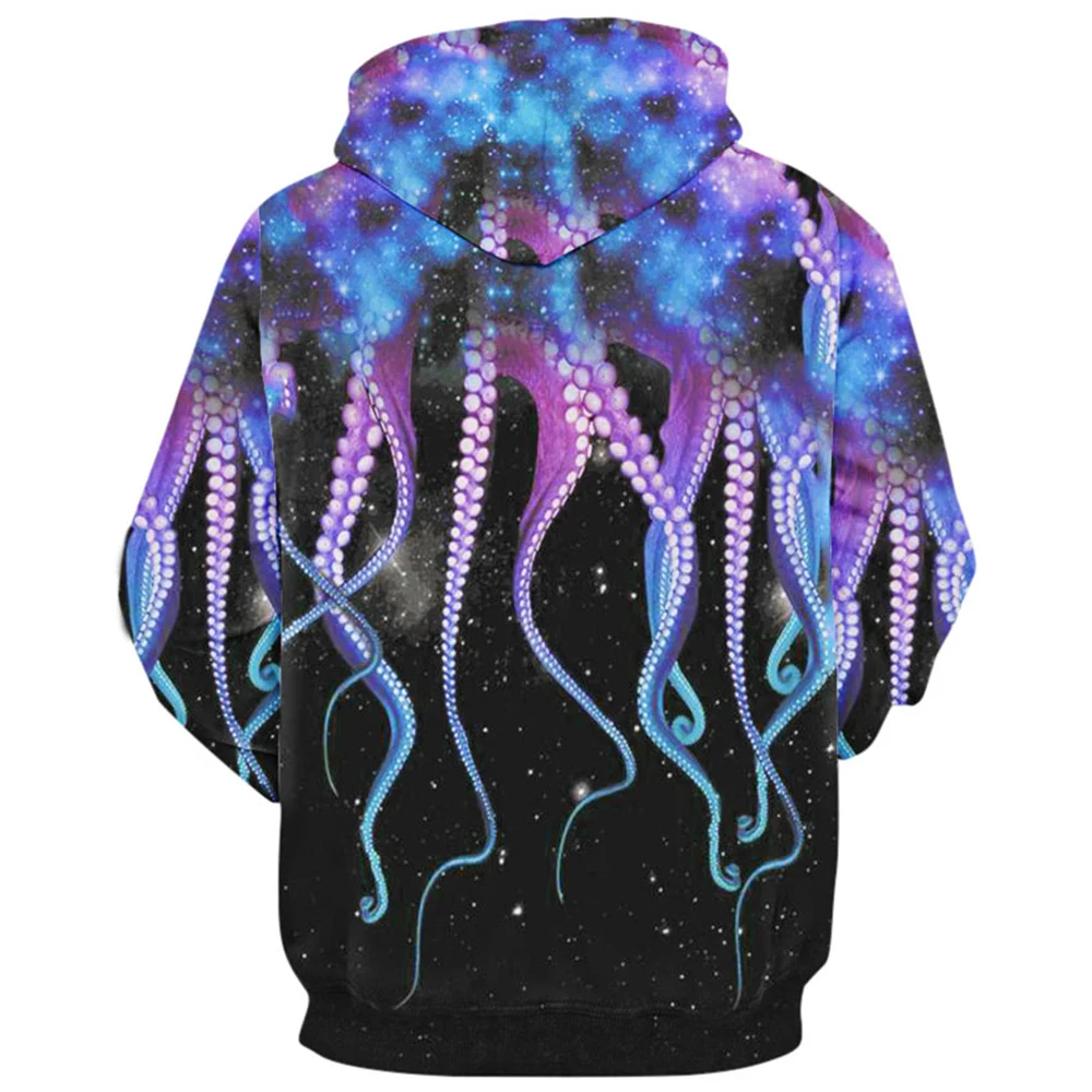 Толстовка с капюшоном 3d принтом Осьминог и карманом кенгуру|hoodies casual|fashion hoodiehoodie