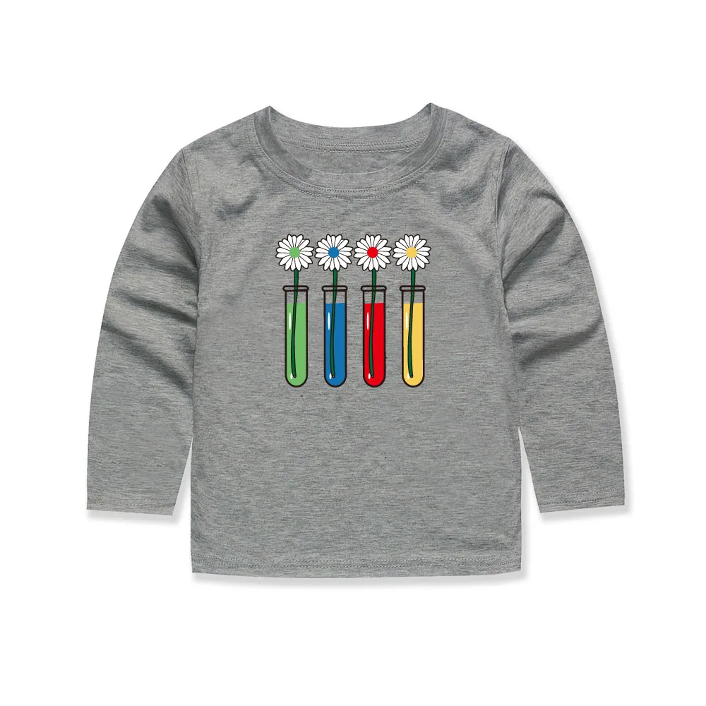 L-TTL9 TINOLULING/футболки с четырьмя цветами для маленьких девочек и мальчиков детская футболка с длинными рукавами детские футболки с принтом, Детские топы для От 2 до 14 лет - Цвет: L-TTL9