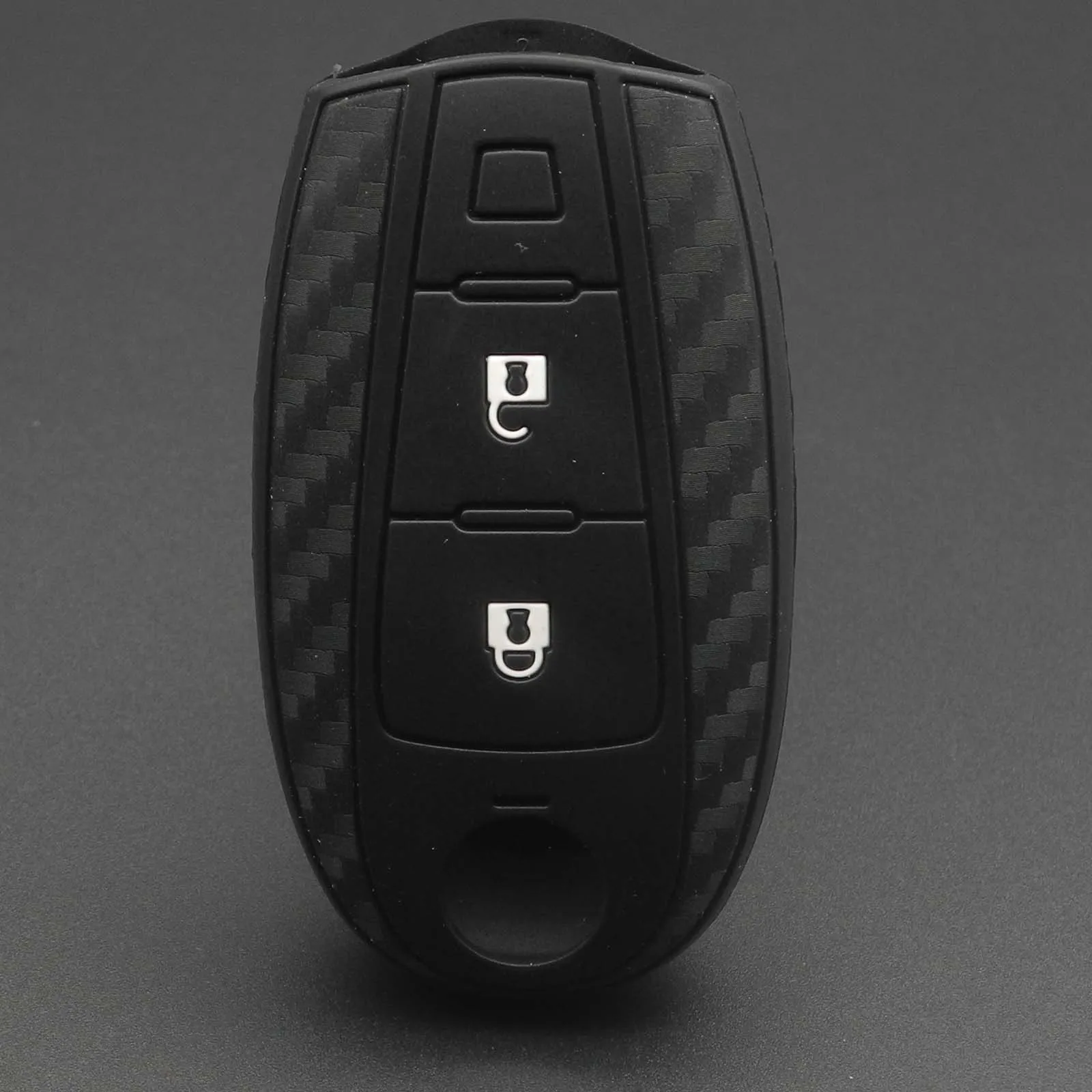 Smart Car Key Case Cover Silicone + Carbon Fiber For SUZUKI Vitara Ignis Kizashi SX4 Baleno Ertiga Swift Sport SCROSS 2 Buttons |