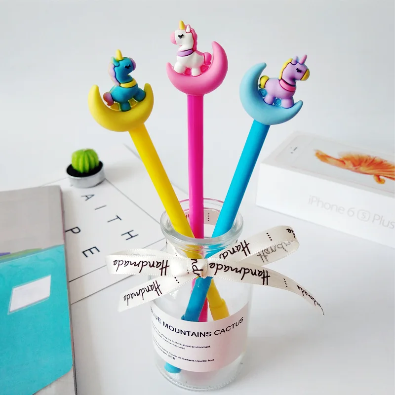 Cena 30 Sztuk Księżyc Jednorożec żelowy Długopis Koreański Cartoon Biuro Szkoła Pisanie Długopisy Szkolne Materiały Papiernicze Księżyc Pióro Neutralne Prezenty Hurtowo