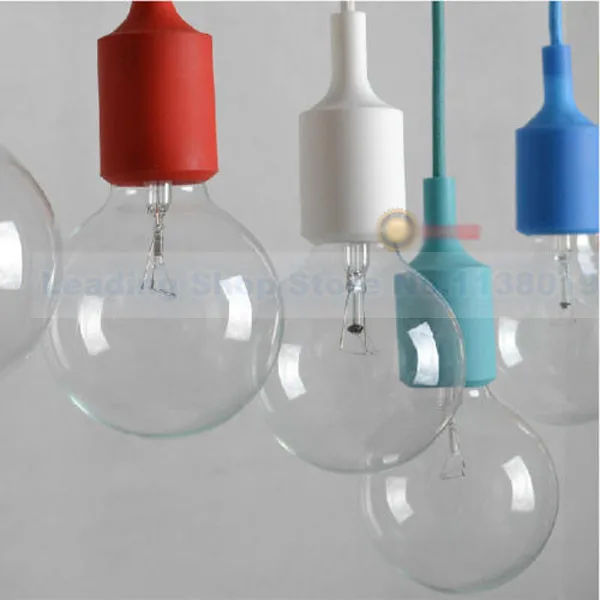 Новый дизайн 2017 цветной держатель для лампы E27 из силикагеля подвесных ламп