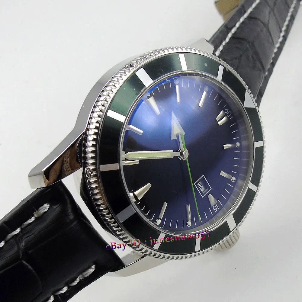 Мужские наручные часы с автоматическим механизмом Bliger 46 мм черный стерильный