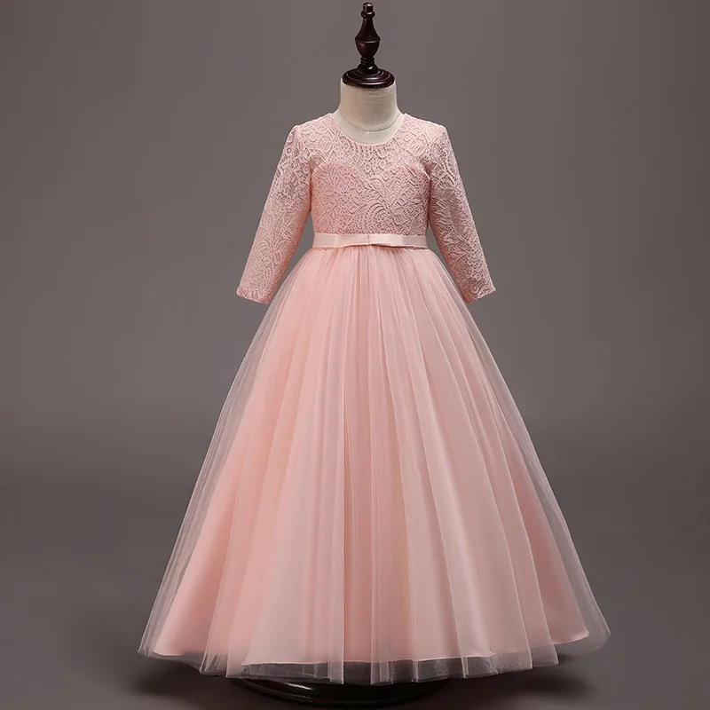 Children's Wedding Dress Kids Bridesmaid Princess Dresses Teen Girls Lace Long Tutu Vestidos Evening Christmas Costume |