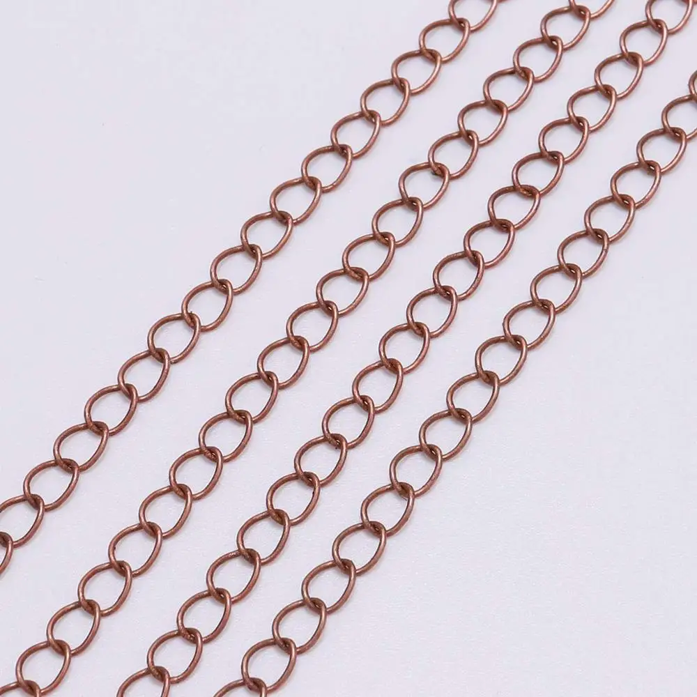 Antique Copper 5 м/лот, 2,5, 2,8, 3,6, 4,8 мм, удлиненное удлинение, ожерелье, цепочки, хвост, удлиняющая цепь для самостоятельного изготовления ювелирных изделий, аксессуары - Цвет: Antique Copper