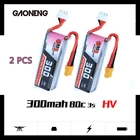 2 шт., батарея Gaoneng GNB 300 мАч 11,4 в 80C160C HV для липосакторов с разъемом XT30 для BETAFPV, бета75x, 3S, бета65x, 2S, Whoop дронов
