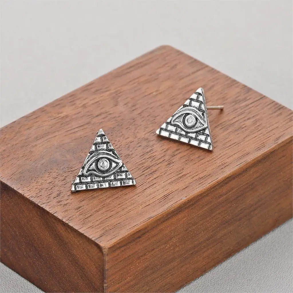 Серьги-гвоздики Kinitial в виде милых глаз новый дизайн серьги треугольника с