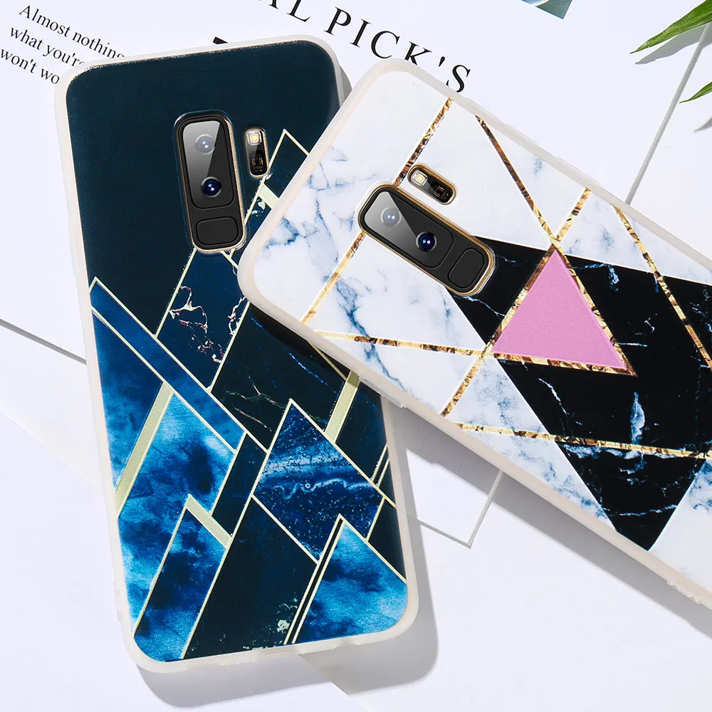 KISSCASE геометрический помощи чехол для samsung S9 силиконовый под мрамор Galaxy A7 A5 J3 J5 2018