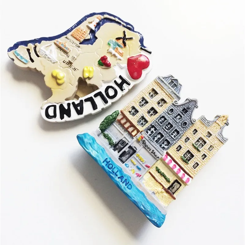 

New 3D Resin Holland Map Fridge Magnet Lovely House Refrigerator Magnetic Stickers Souvenir Gifts