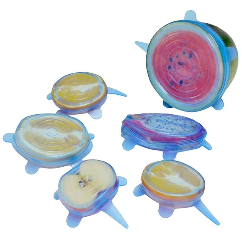 6pcs/set Stretchable Lids Cover Plastic Food Silicone Kitchen Picnic Outdoor Easy To Use Reusable Multi-Purpose Convenient Drop | Дом и сад