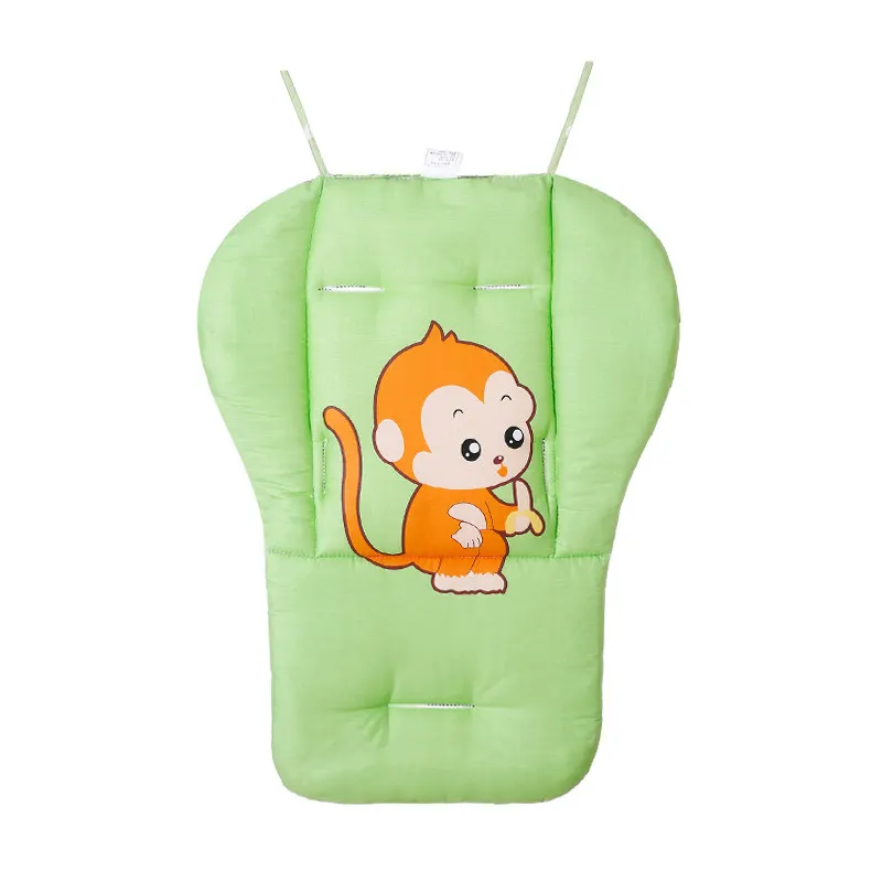green monkey Подушечка Для сиденья детской коляски хлопковый коврик обеденный стул общая подушка в точку хлопок толстый коврик чехол детская корзина сиденье мягкие матрасы - Цвет: green monkey