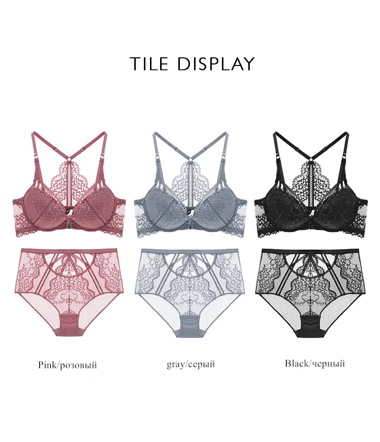 TERMEZY, классический бандажный розовый комплект с бюстгальтером, пуш-ап, плотный хлопковый комплект нижнего белья, сексуальные бюстгальтеры, кружевные комплекты женского нижнего белья