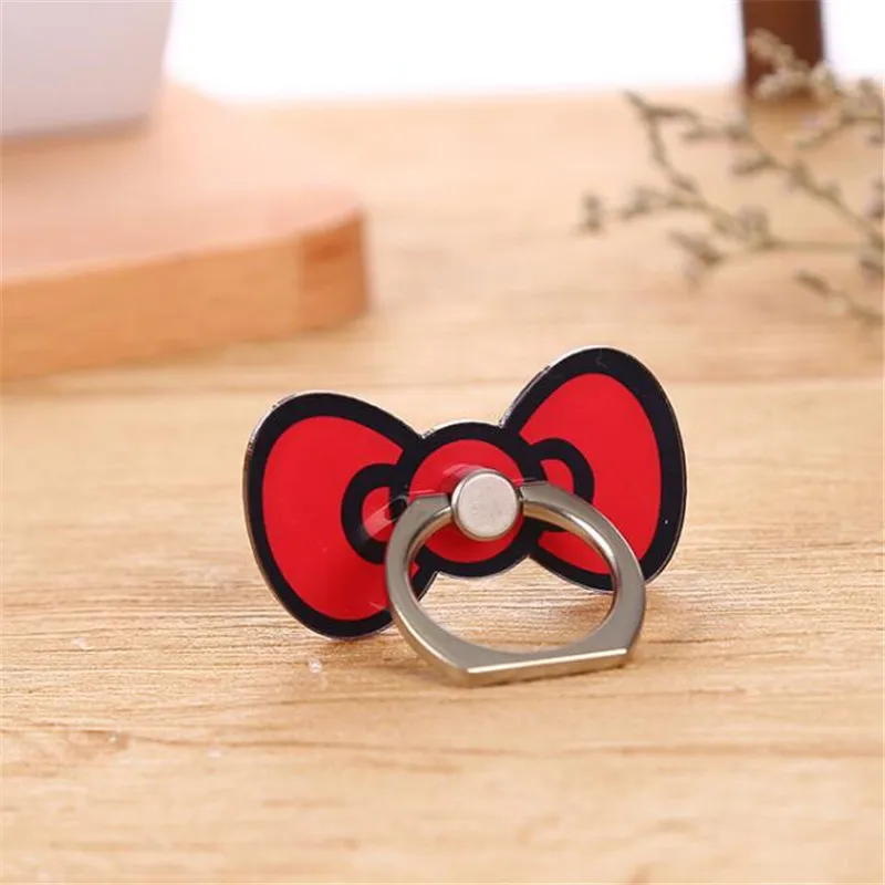 UVR 360 Degree Love Heart Bow Tie Finger Ring Smartphone Stand Holder Mobile Phone For iPhone Huawei All | Мобильные телефоны и
